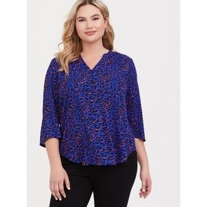 Torrid Neon Cheetah Georgette Top- Size 4x- READ DESCRIPTION